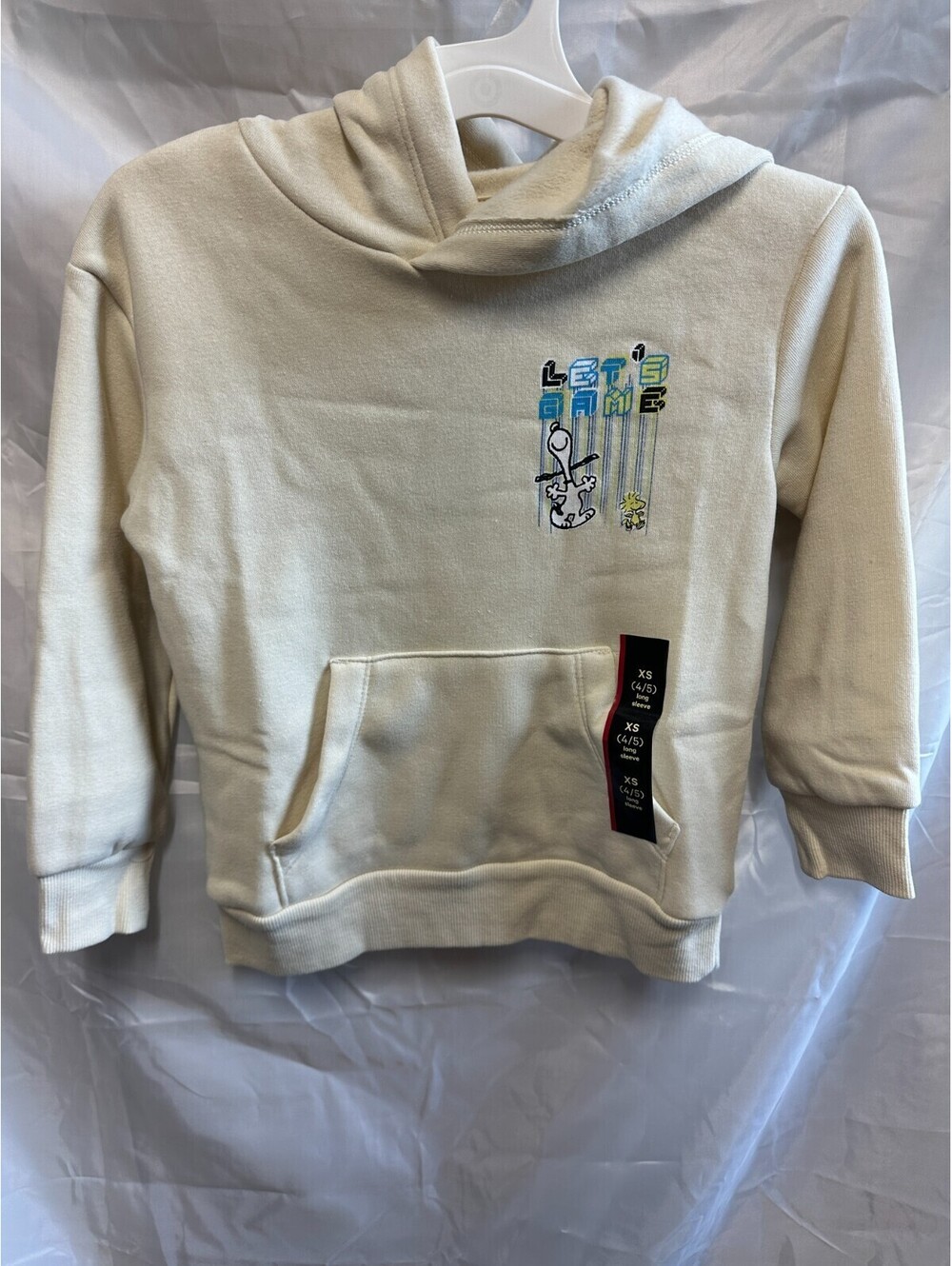 Art Class Snoopy Let's Game Hooded Pullover Sweatshirt Size XS (4/5) New w/Tags